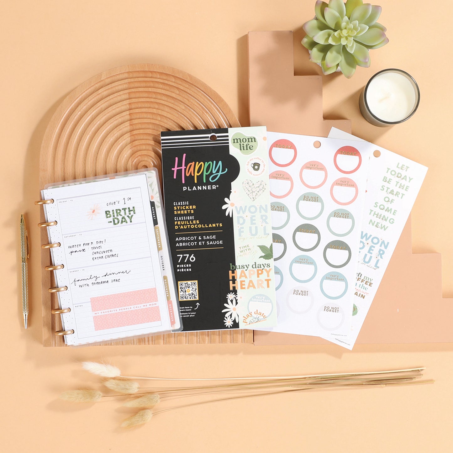 Happy Planner - Sticker Book - Apricot & Sage