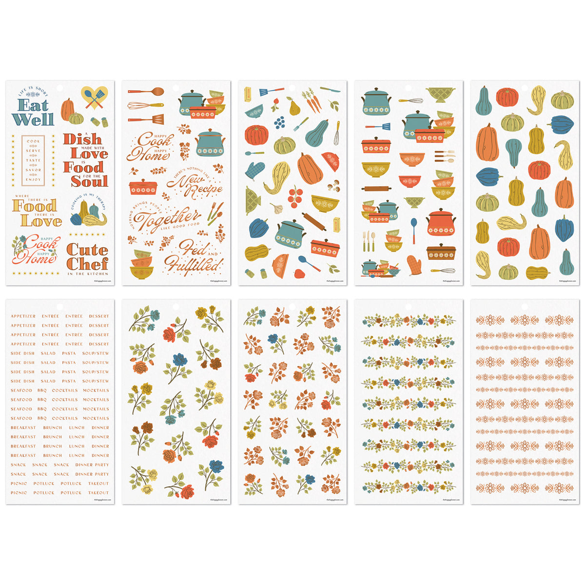 Happy Planner - Sticker Book - Fall Picnic Meal Planning