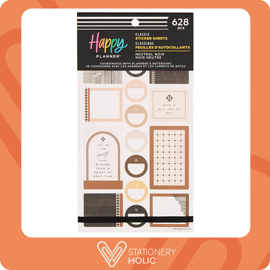 Happy Planner - Sticker Book - Neutral Noir