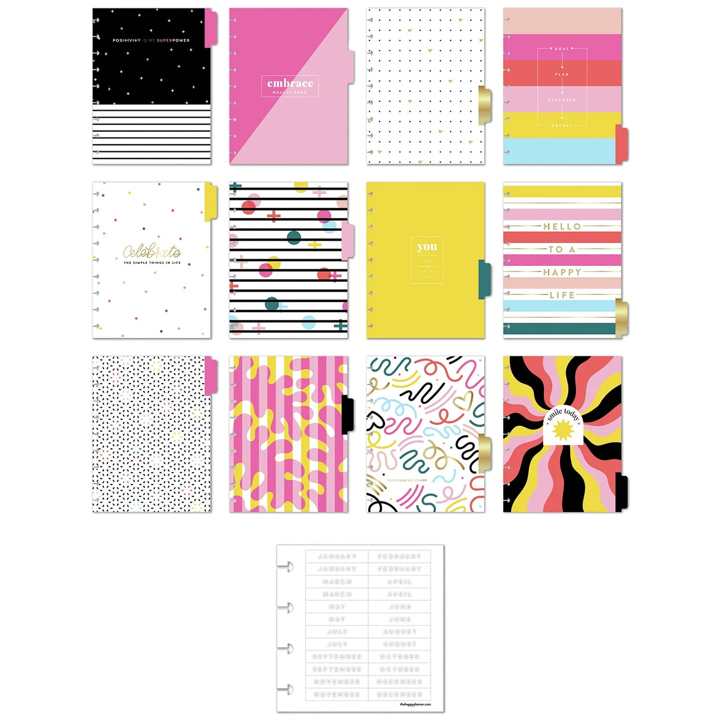 Happy Planner - Planner Classic (12 meses undated) Vertical - Bright & Fun