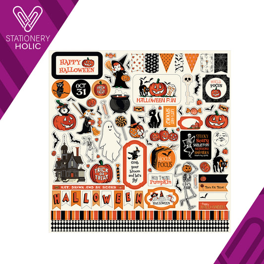 Echo Park - Hoja de Stickers 12 x 12 - Halloween Fun