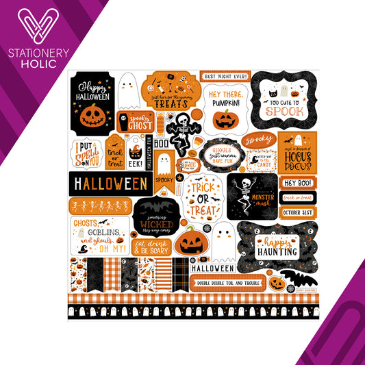Echo Park - Hoja de Stickers 12 x 12 - Halloween Party