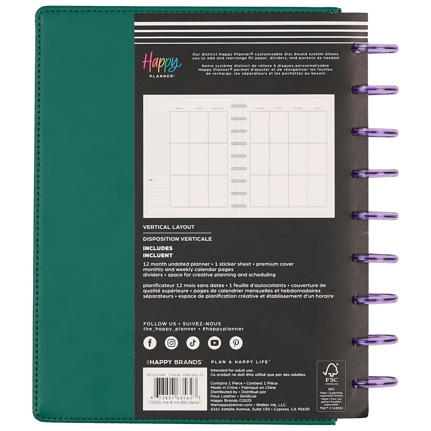 Happy Planner - Planner Classic Deluxe (12 meses no fechado) - Current Mood