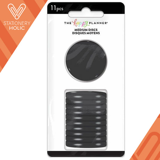 Happy Planner - Discos Classic Plástico - Solid Black