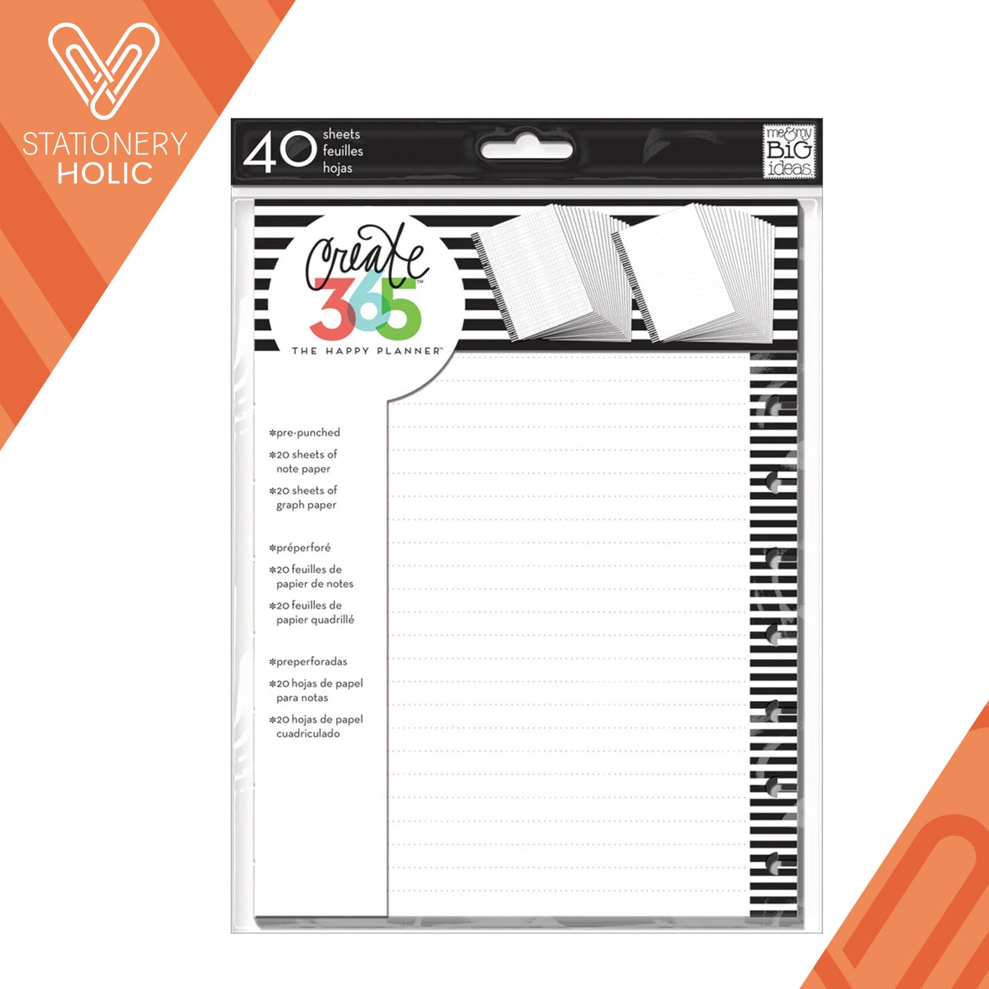 Happy Planner - Papel Classic - Graph with Black Stripes – StationeryHolic