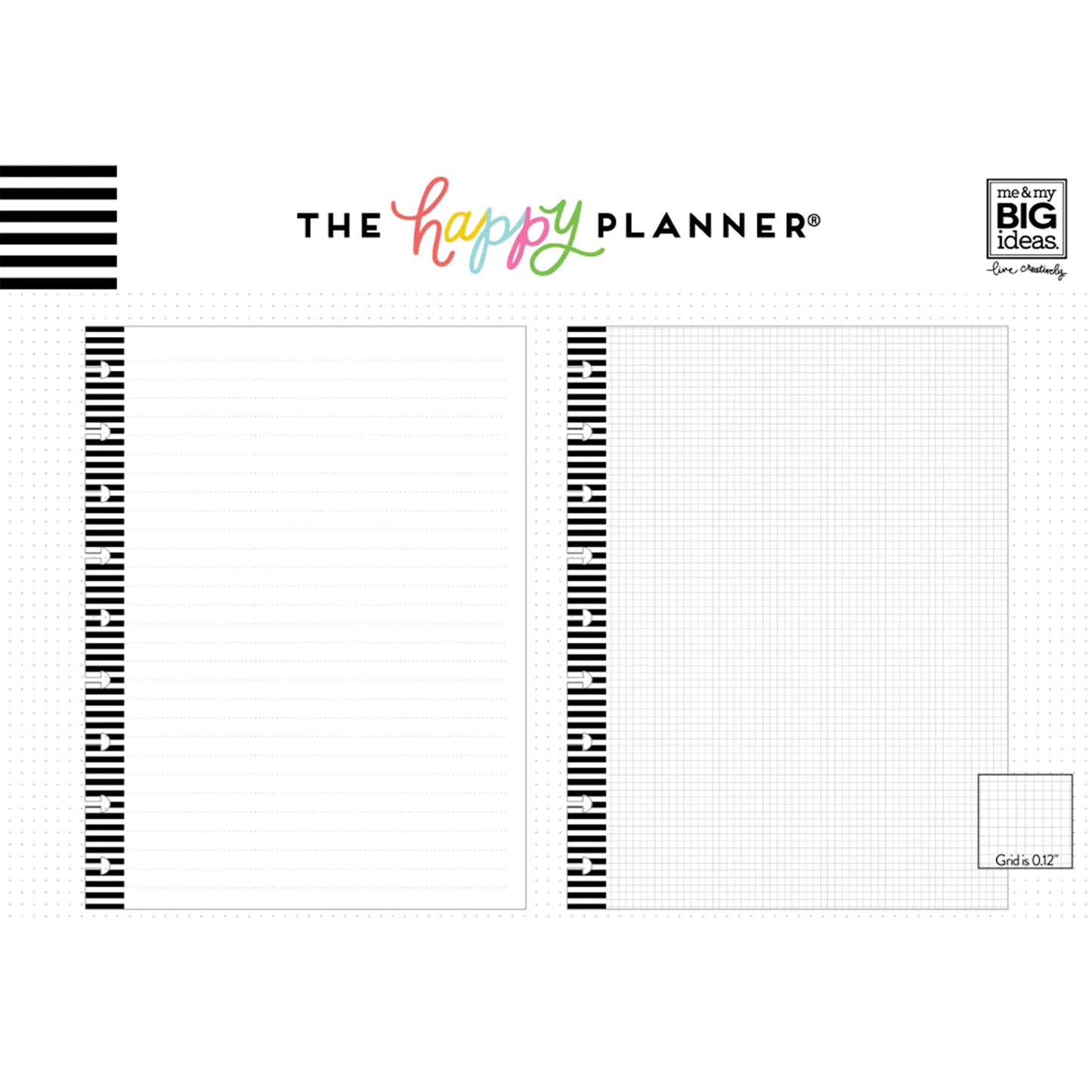Happy Planner - Papel Classic - Graph with Black Stripes