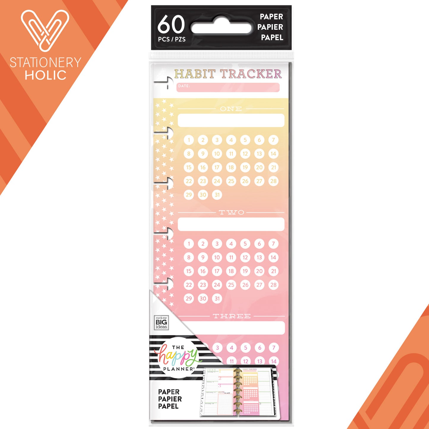 Happy Planner - Papel Skinny Mini - Habit Tracker