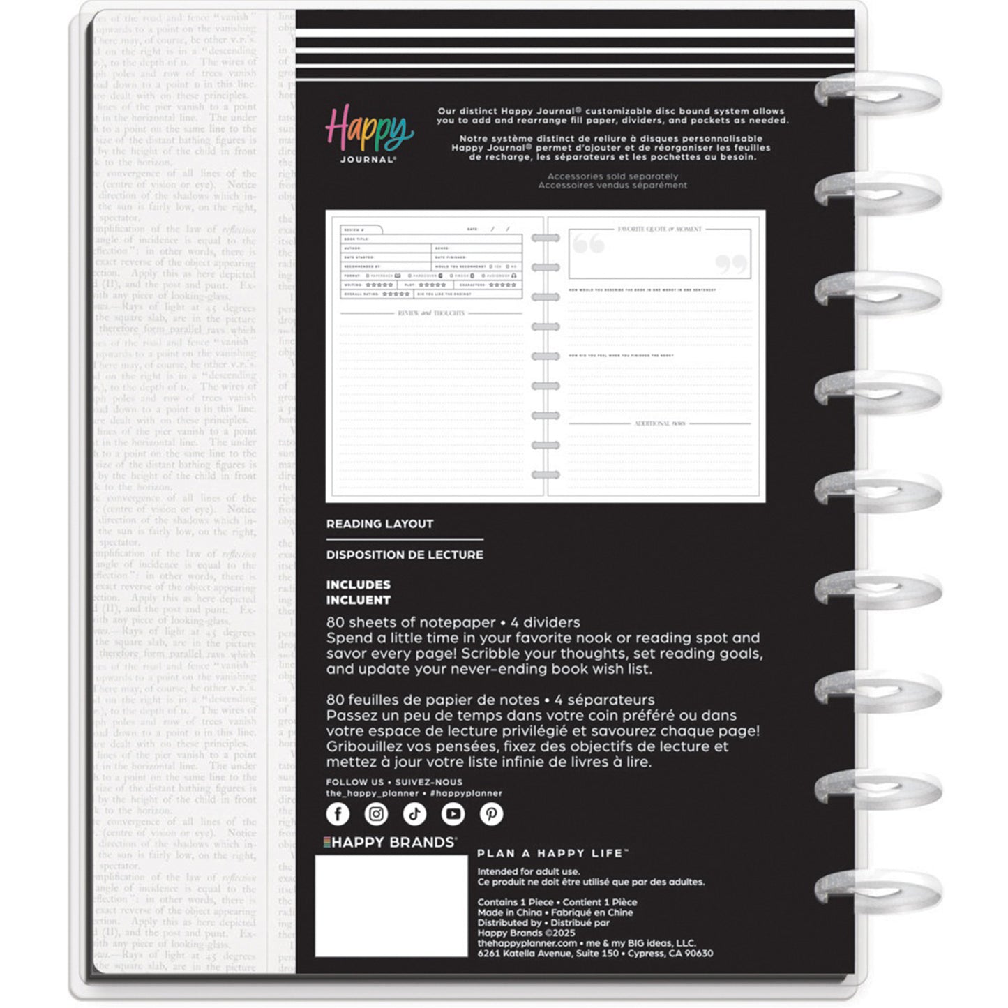 Happy Planner - Journal Guiado Classic - Reading