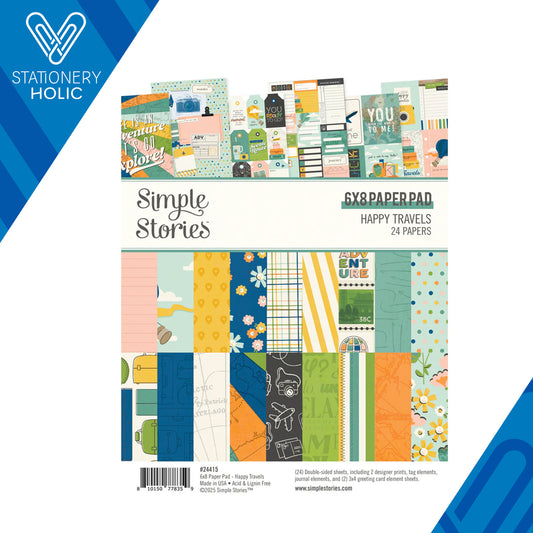 Simple Stories - Bloc Papel 6 x 8 - Happy Travels