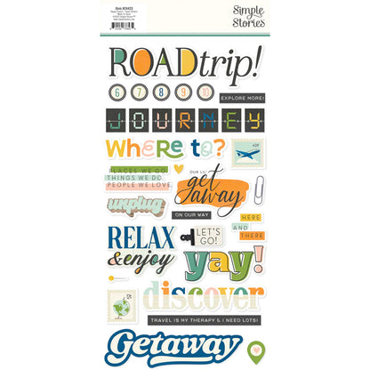 Simple Stories - Foam Stickers 6 x 12 - Happy Travels