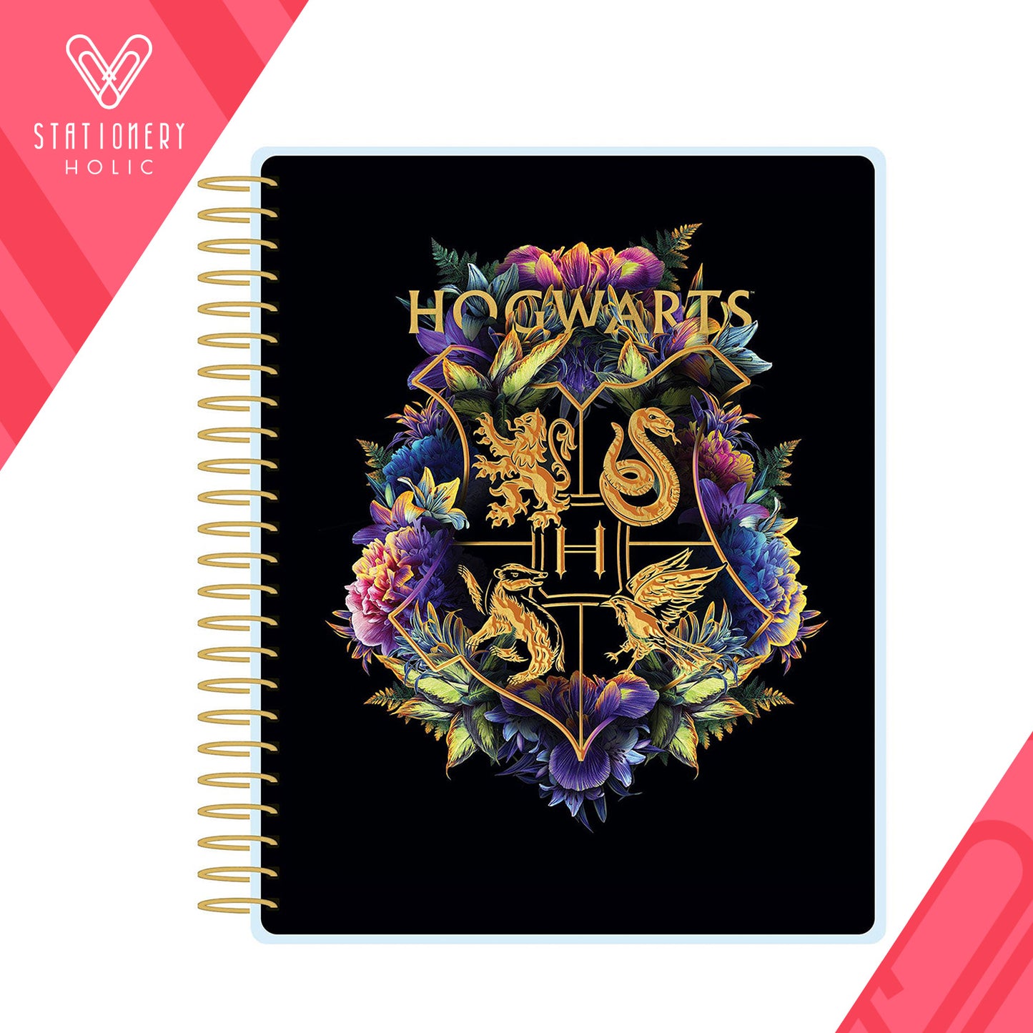 Paper House - Planner No Fechado 12 meses - Harry Potter Hogwarts Floral Crest