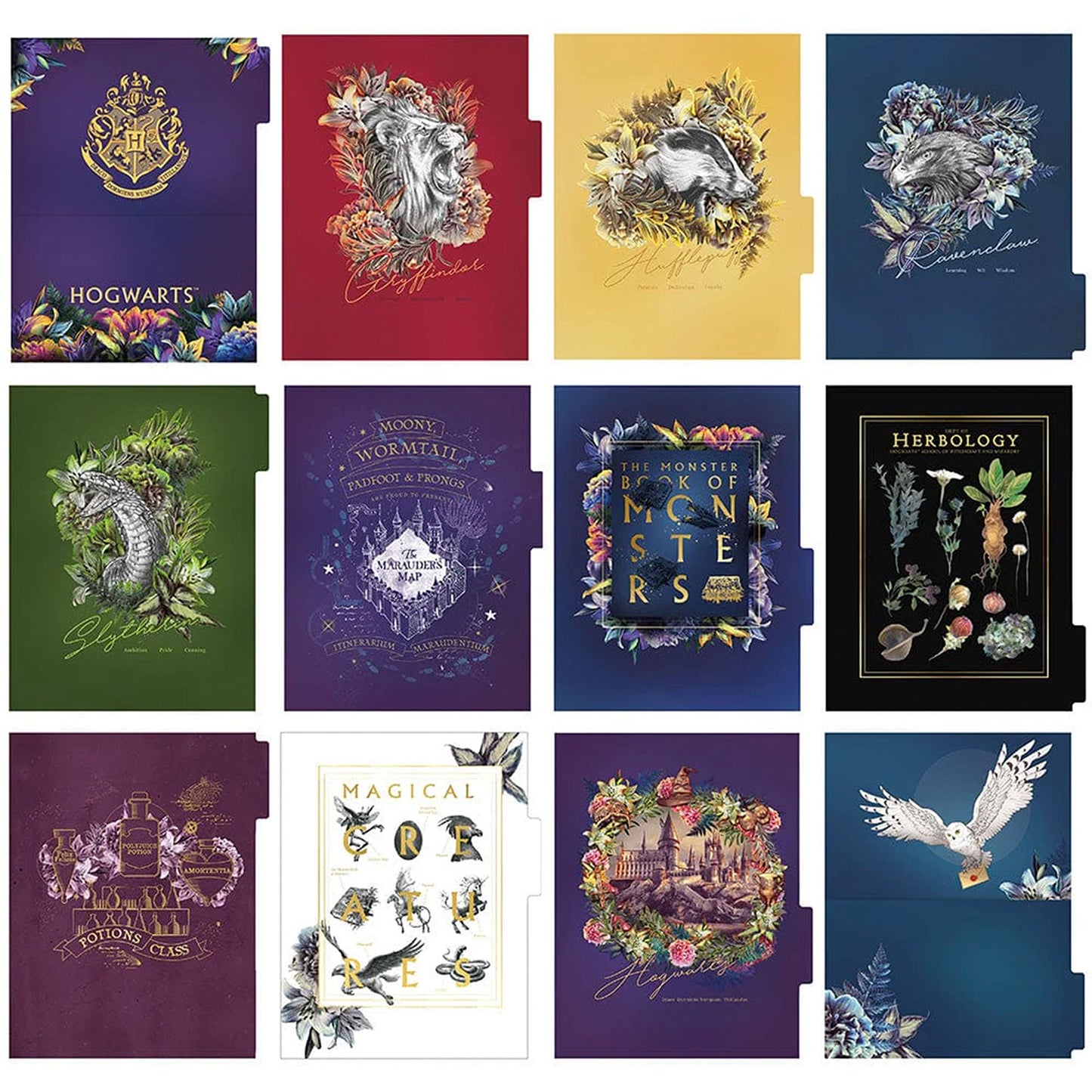 Paper House - Planner No Fechado 12 meses - Harry Potter Hogwarts Floral Crest