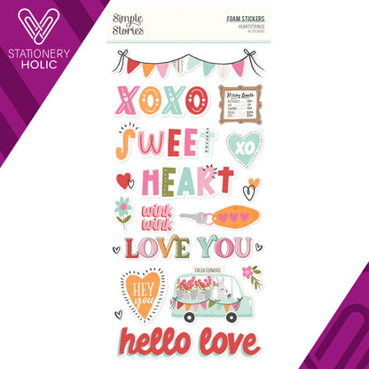 Simple Stories - Foam Stickers 6 x 12 - Heartstrings