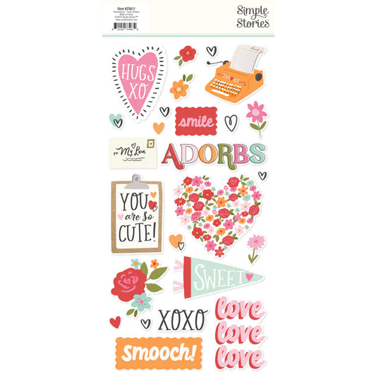 Simple Stories - Foam Stickers 6 x 12 - Heartstrings