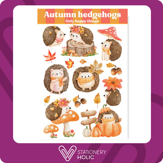 Only Happy Things - Stickers - Autumn Hedgehogs