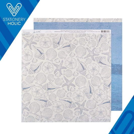 Heidi Swapp - Hoja de Papel 12 x 12 - Set Sail - Shells Dark