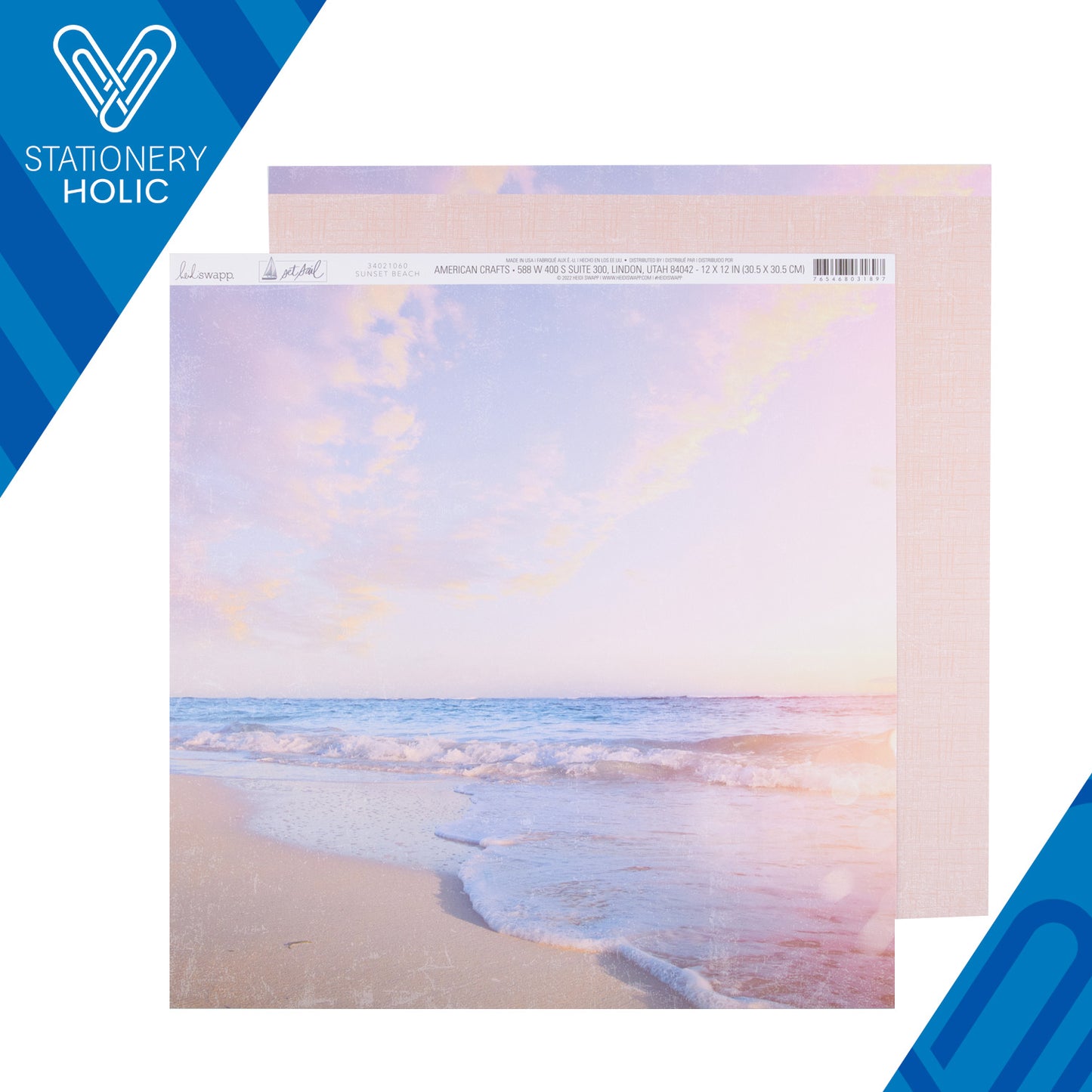 Heidi Swapp - Hoja de Papel 12 x 12 - Set Sail - Sunset Beach