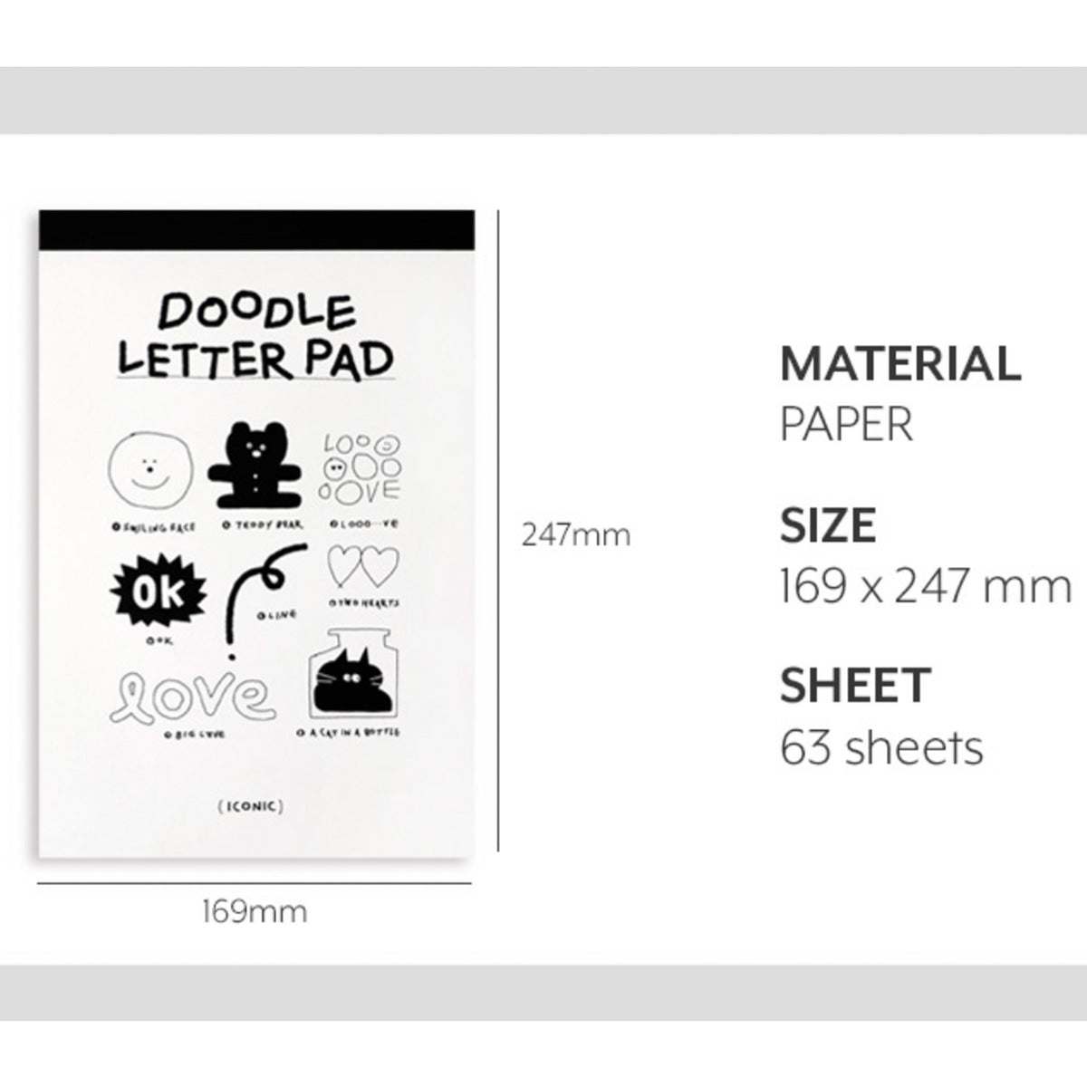 Iconic - Pad Para Cartas - Doodle White