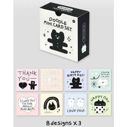 Iconic - Set de Tarjetitas Mini - Doodle White