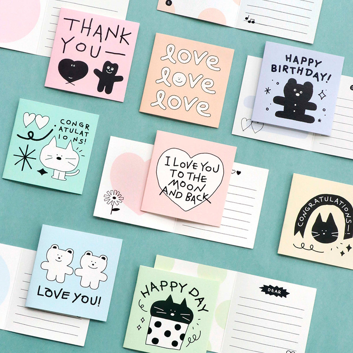 Iconic - Set de Tarjetitas Mini - Doodle White