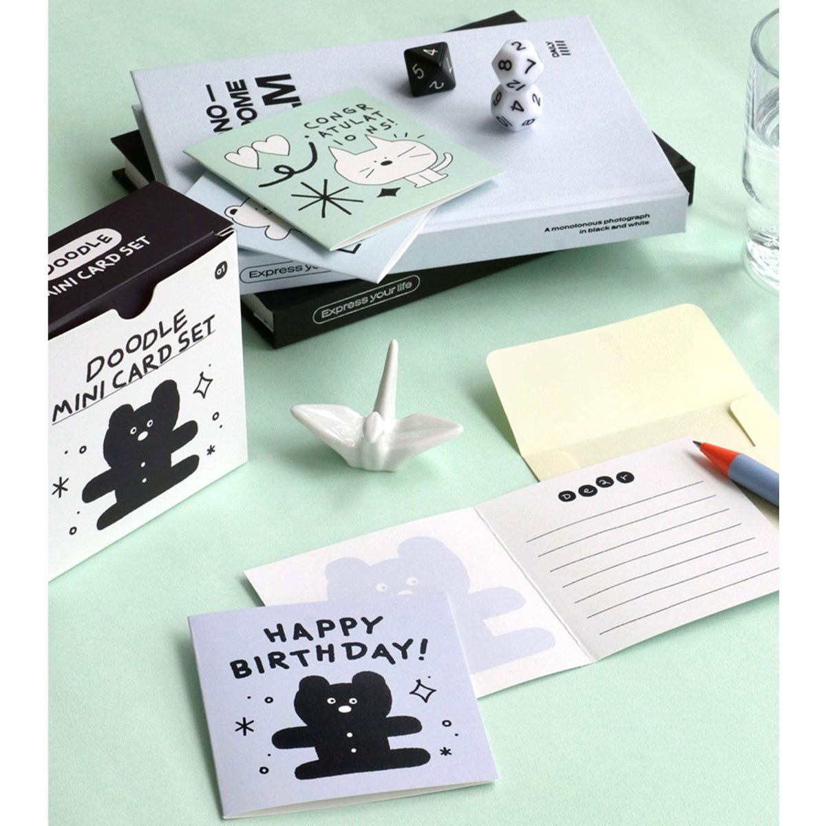Iconic - Set de Tarjetitas Mini - Doodle White