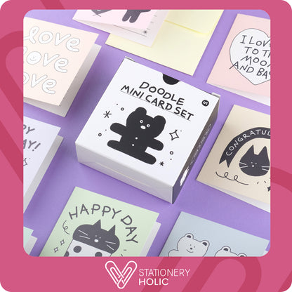 Iconic - Set de Tarjetitas Mini - Doodle White
