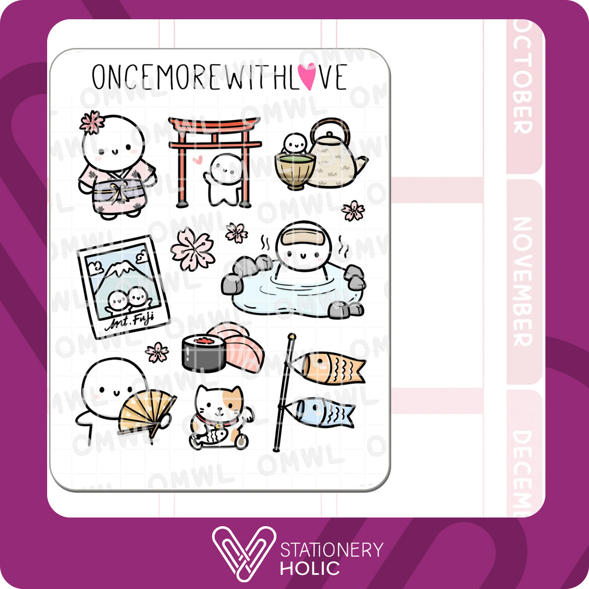 Once More With Love - Stickers - Japan Doodles Large Deco
