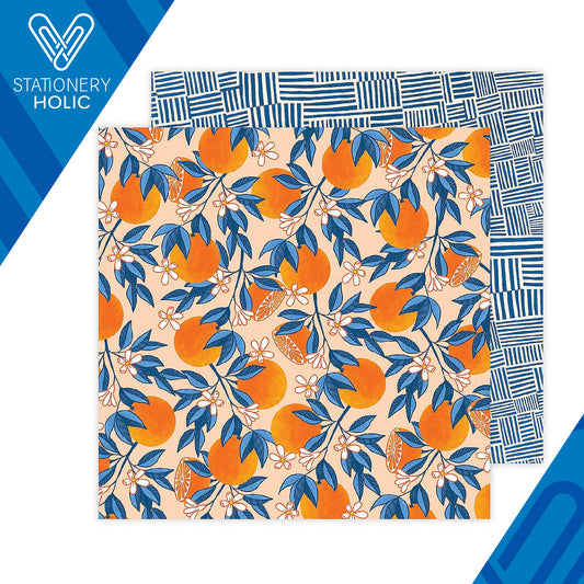 Jen Hadfield - Hoja de Papel 12 x 12 - Flower Child - Orange You Happy