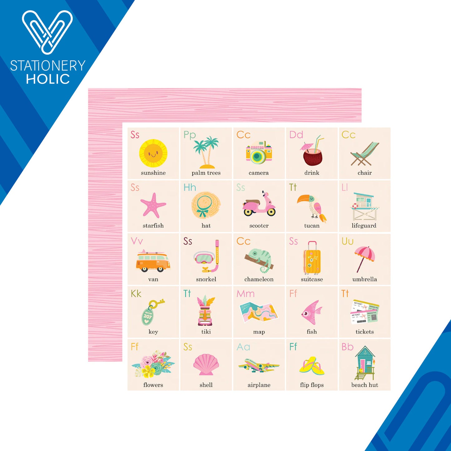 Simple Stories - Hoja Papel 12 x 12 - Just Beachy - Vacation Days