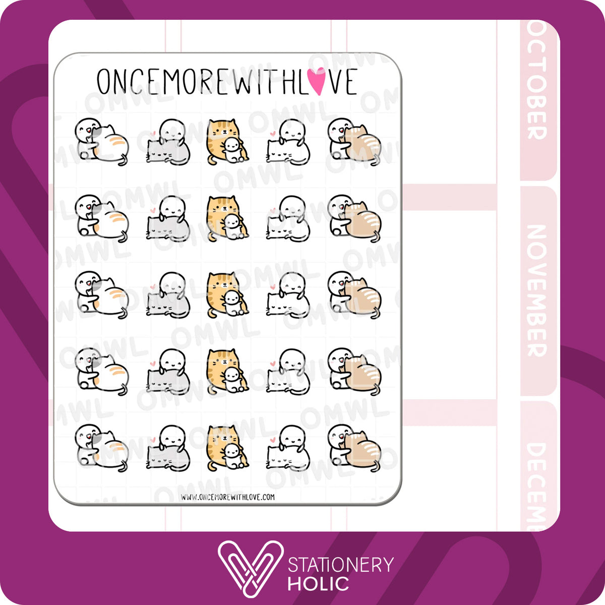 Once More With Love - Stickers - Kitty Cuddles