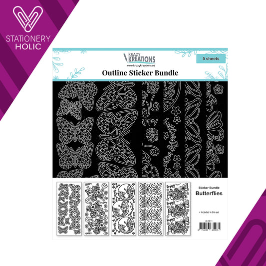 JEJE Produkt - Outline Stickers - Butterflies