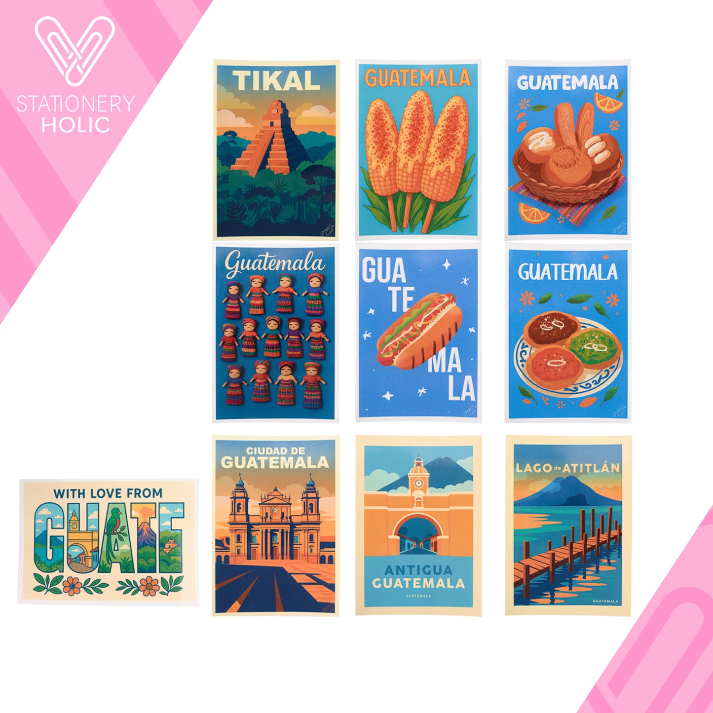 La Postaleria - Set 10 Postales - Guate