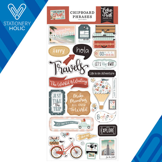 Echo Park - Chipboard Phrases - Let's Take The Trip