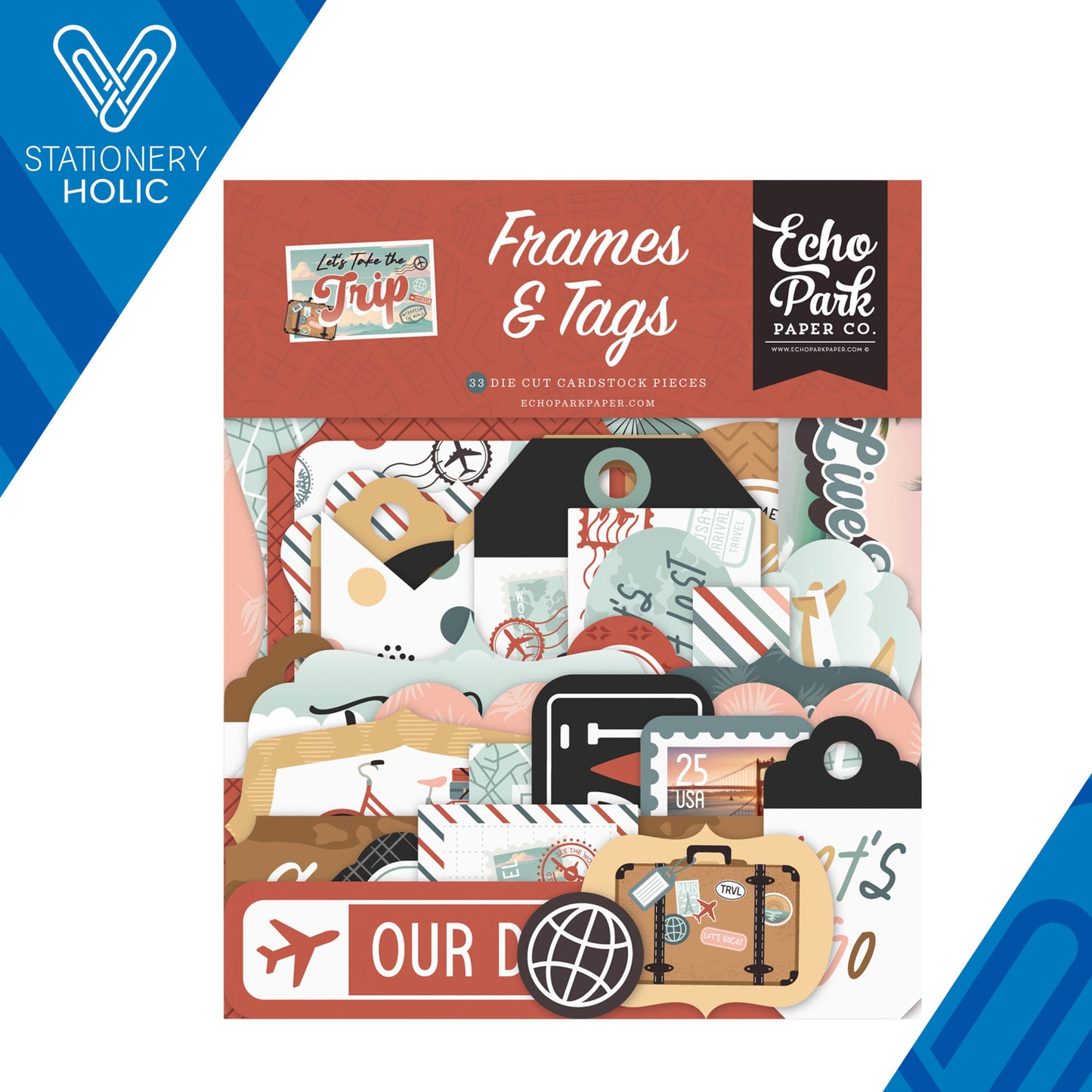 Echo Park - Ephemera Frames & Tags - Let's Take The Trip