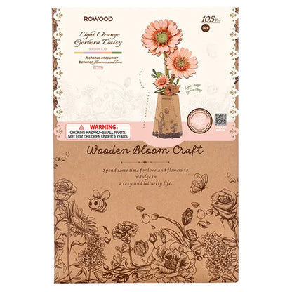 Rolife - Wooden Flowers - Gerbera Light Orange