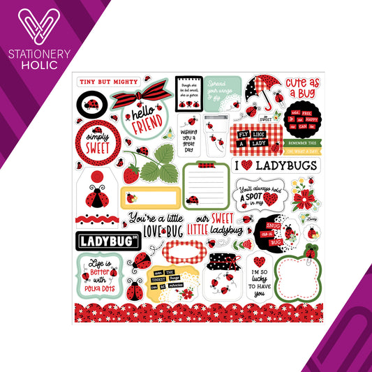 Echo Park - Hoja de Stickers 12 x 12 - Little Ladybug