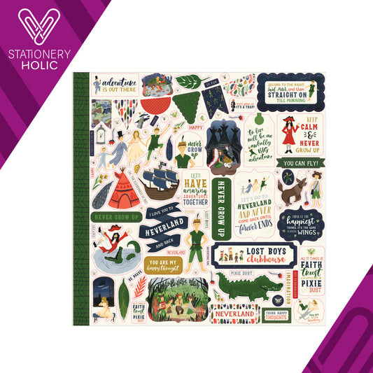 Echo Park - Hoja de Stickers 12 x 12 - Lost In Neverland