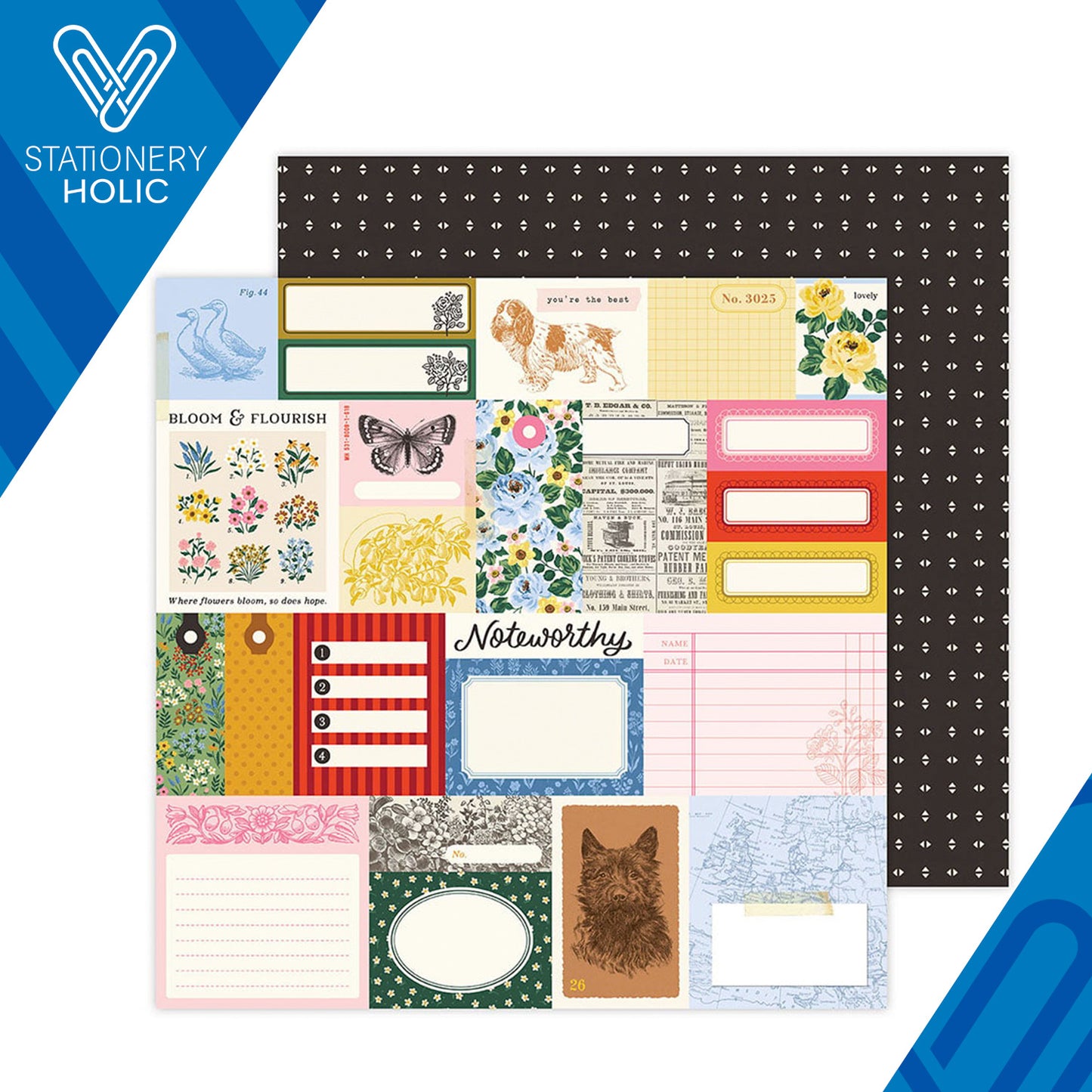 Maggie Holmes - Hoja de Papel 12 x 12 - Pretty Picnic - Journaling Cards