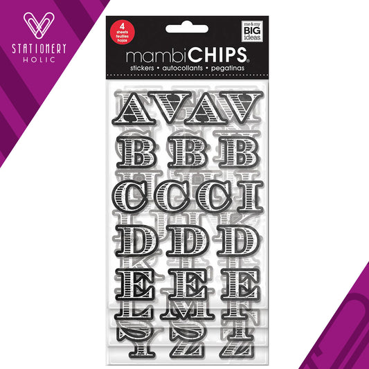 Mambi - Chipboard Stickers - Chalk Alpha