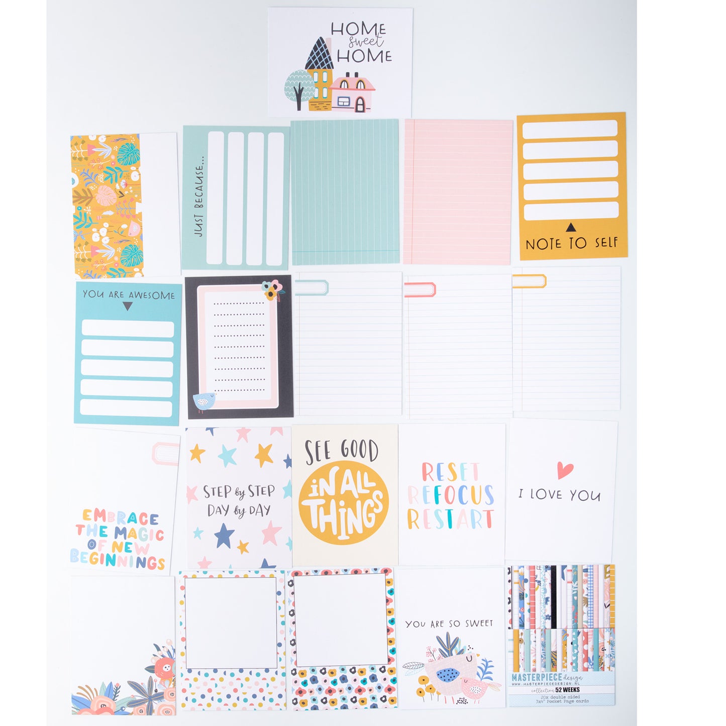 Masterpiece - Bloc Journaling Cards 3 x 4 - 52 Weeks