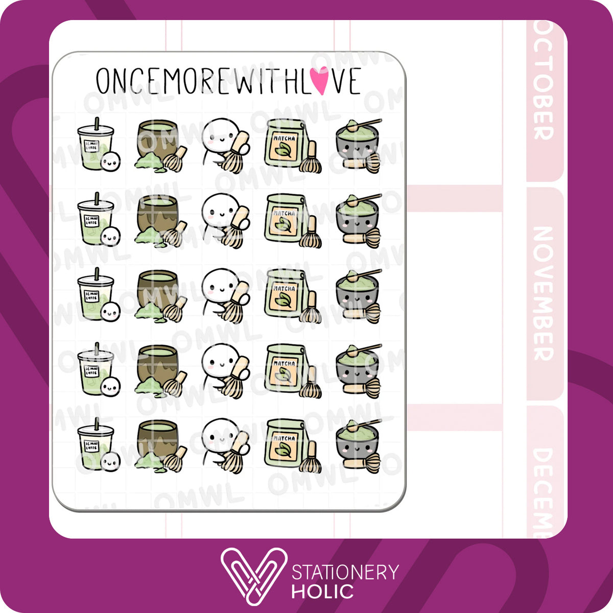 Once More With Love - Stickers - Matcha Drinks