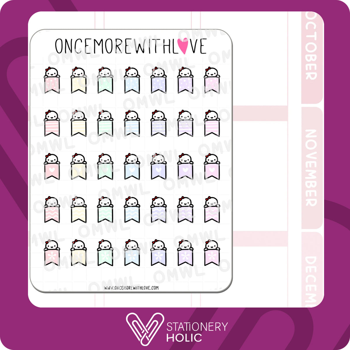 Once More With Love - Stickers - Mini Munchkin Banner Flag