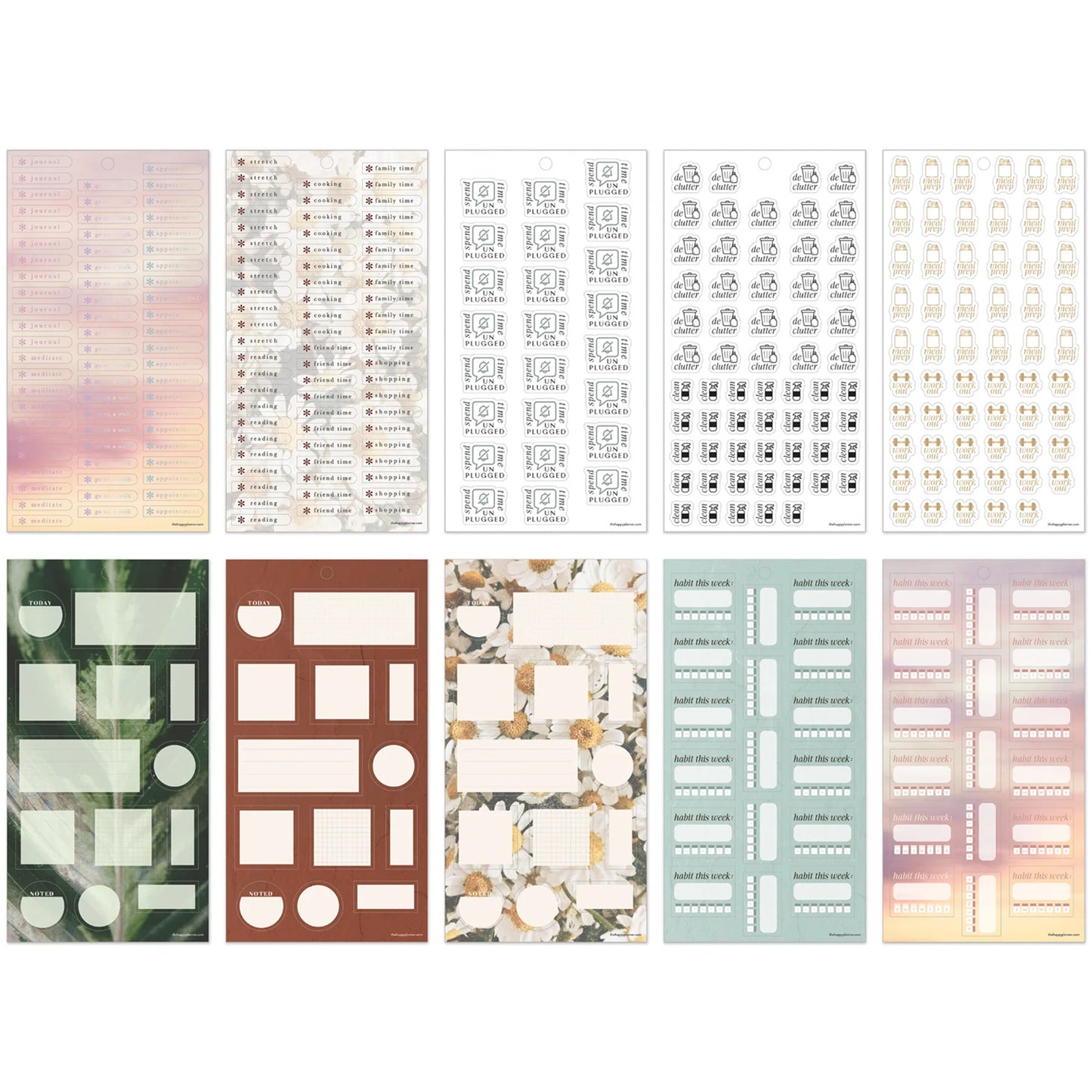 Happy Planner - Sticker Book - Modern Nature