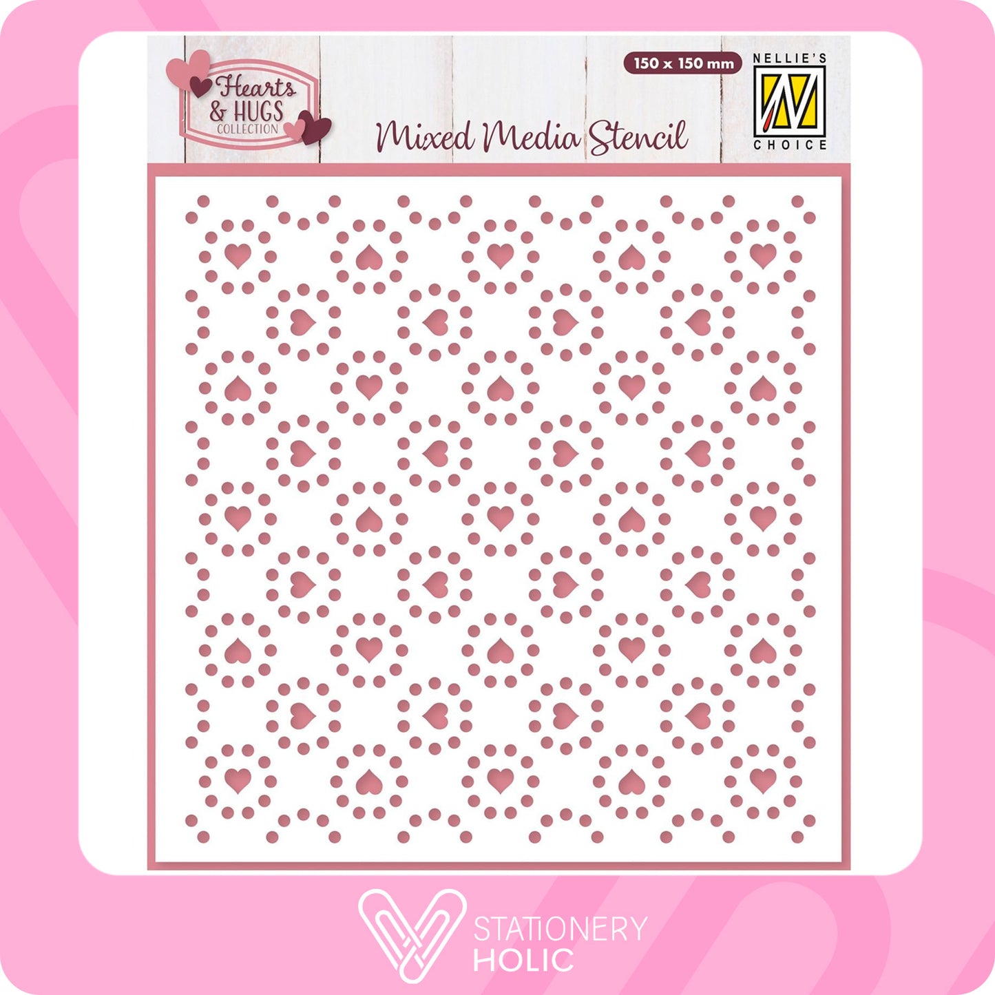 Nellie Snellen - Stencil - Hearts & Dots