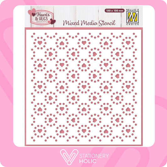 Nellie Snellen - Stencil - Hearts & Dots