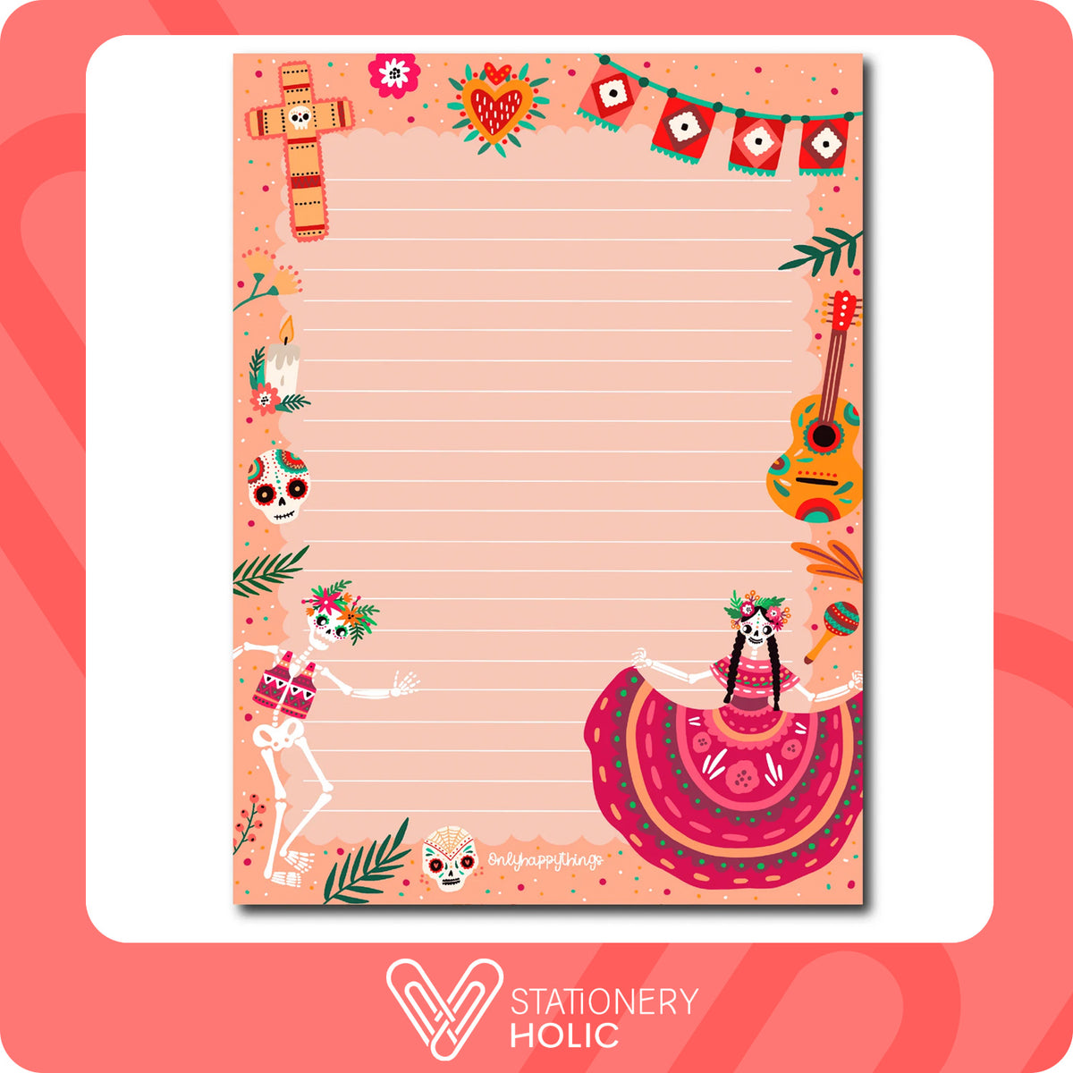 Only Happy Things - Notepad A5 (Doble Cara)- Dia De Los Muertos