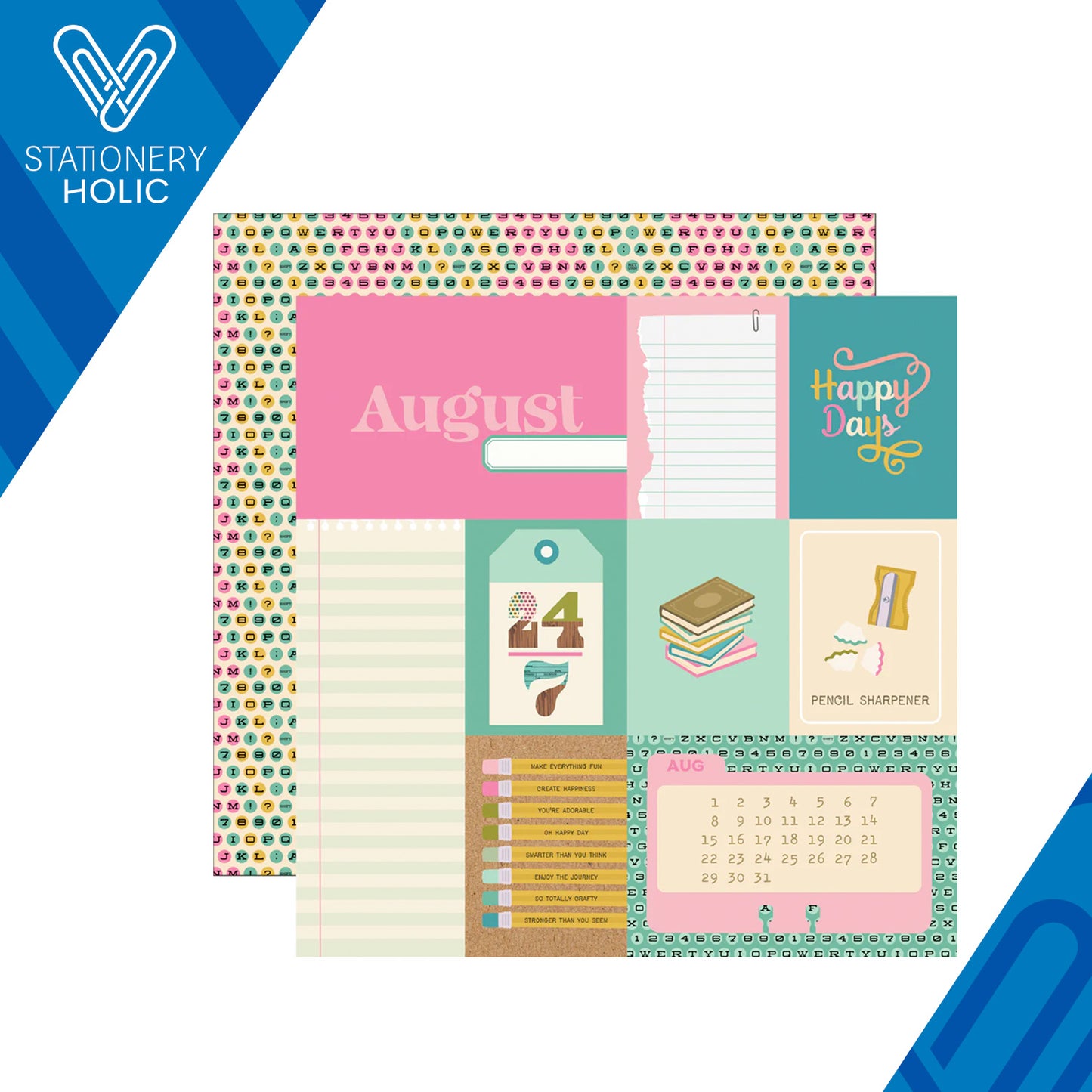Simple Stories - Hoja Papel 12 x 12 - Noteworthy - August