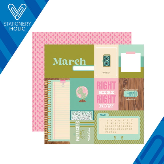 Simple Stories - Hoja Papel 12 x 12 - Noteworthy - March
