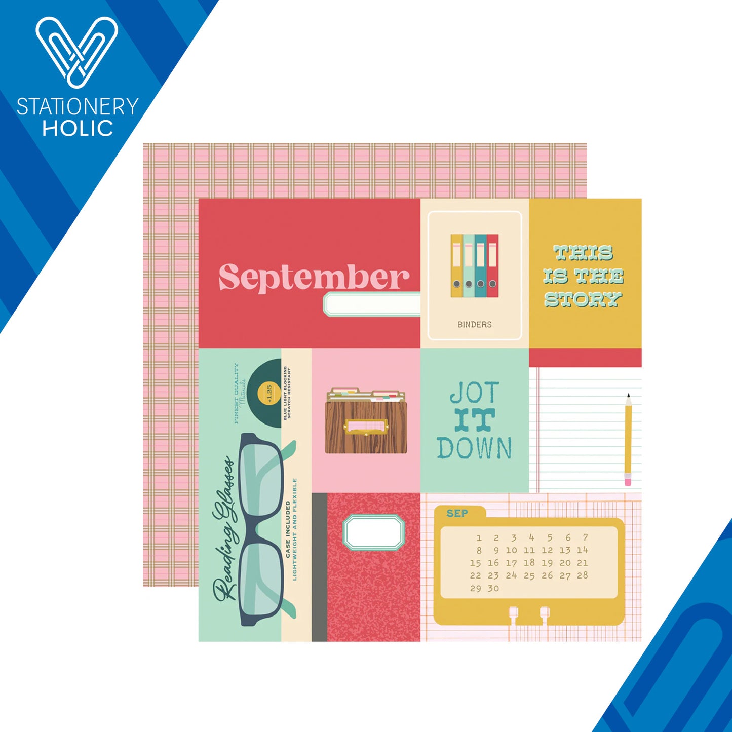 Simple Stories - Hoja Papel 12 x 12 - Noteworthy - September
