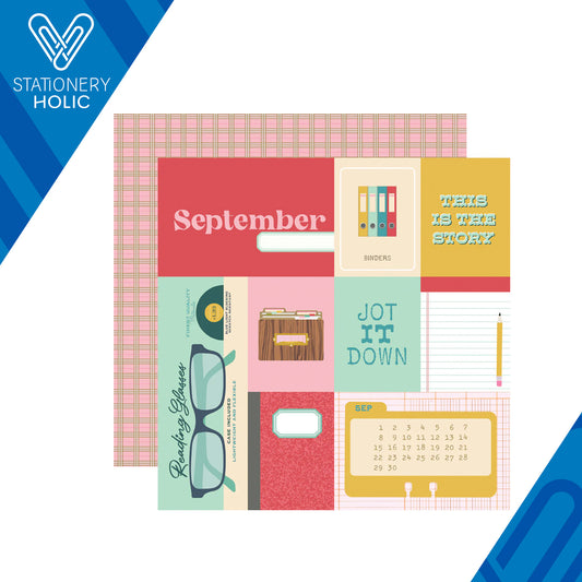 Simple Stories - Hoja Papel 12 x 12 - Noteworthy - September
